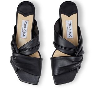 Jimmy Choo Black Narita Square Toe Sandals - 38